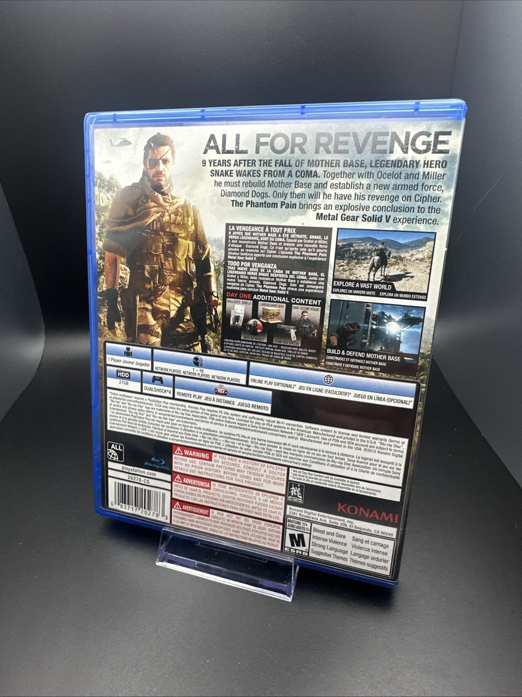 Metal Gear Solid V: The Phantom Pain (Sony PlayStation 4, 2015) WITH MAP