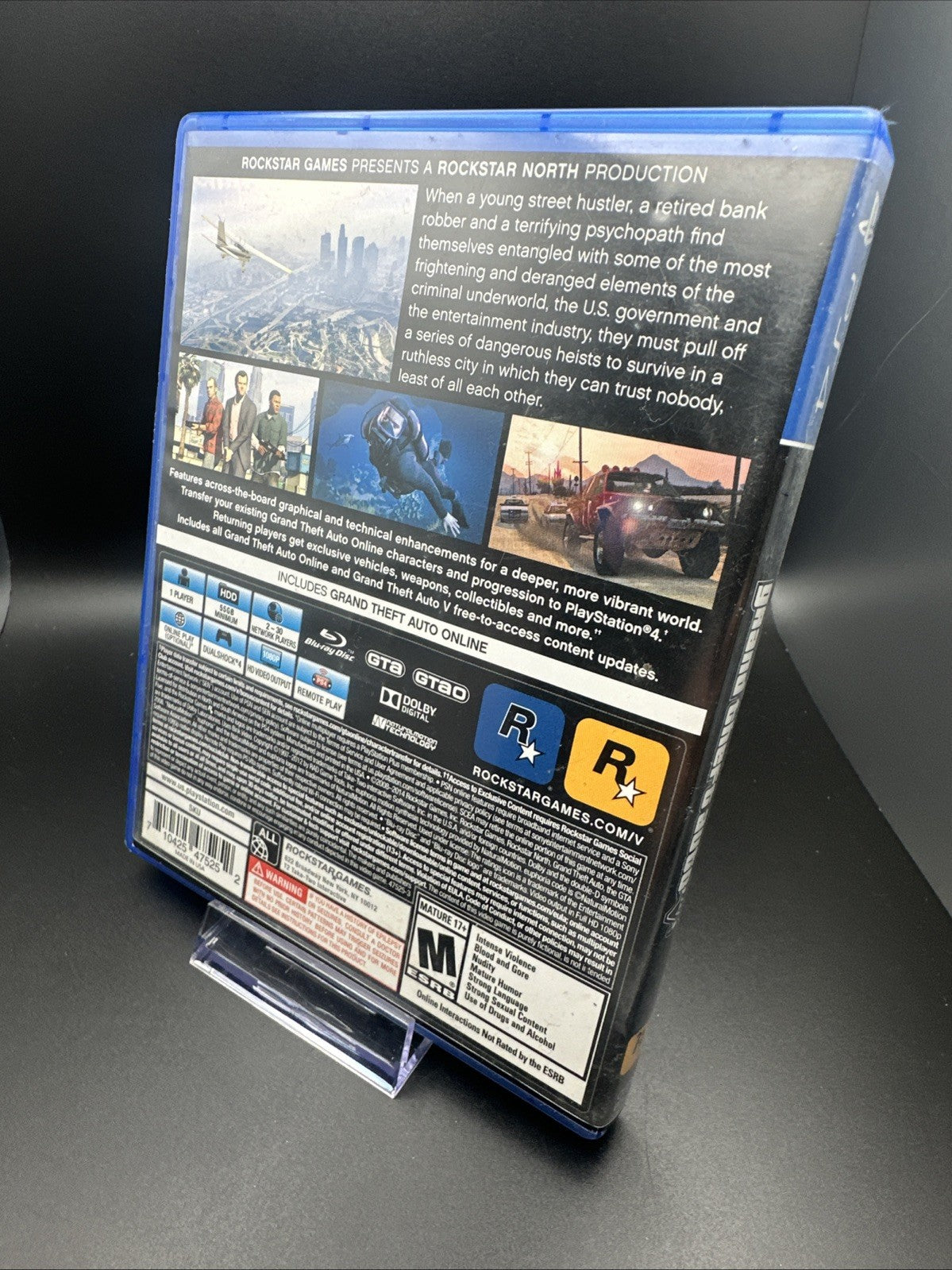 Grand Theft Auto V (Sony PlayStation 4, 2014) WITH MAP