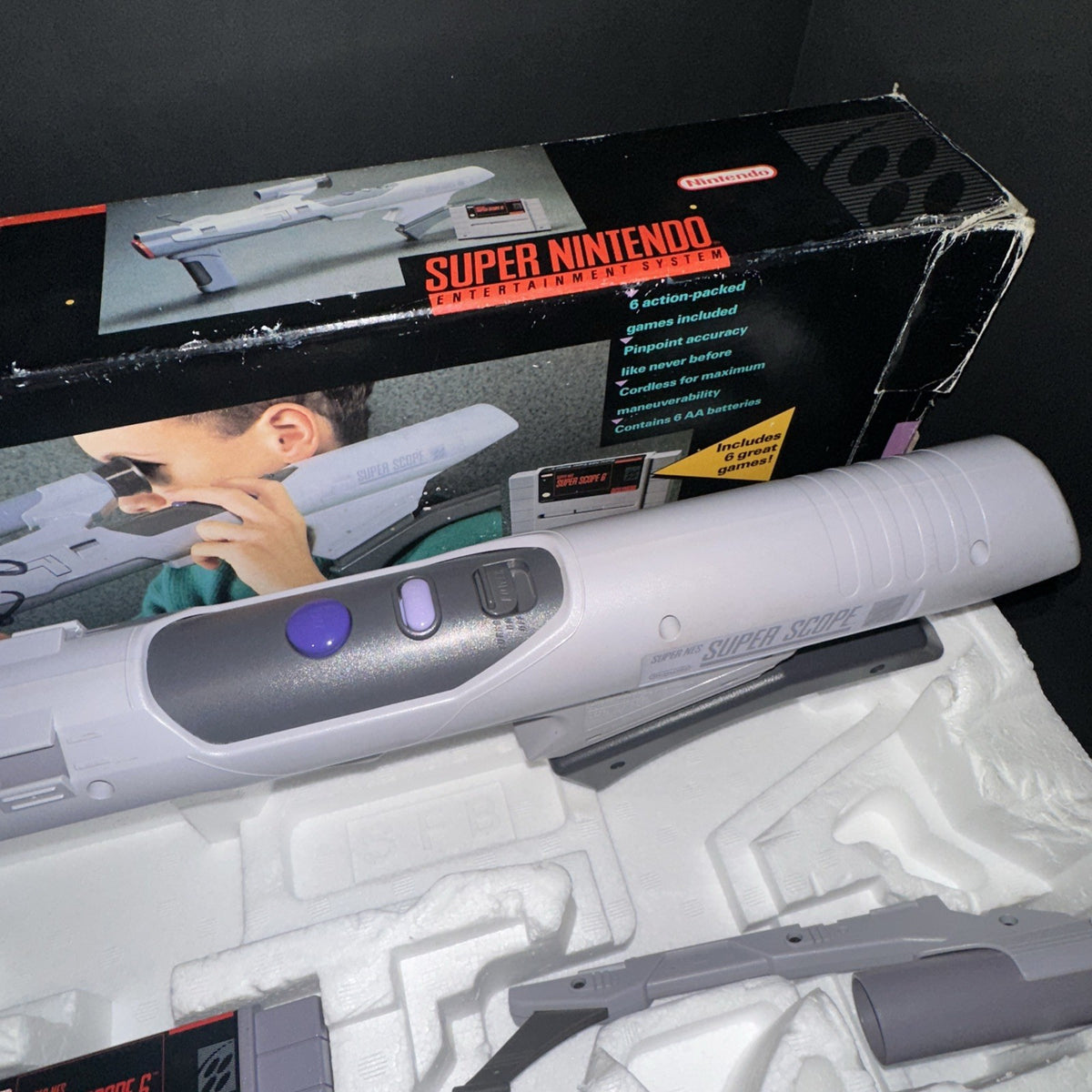 Super Nintendo SNES Super Scope 6 Complete